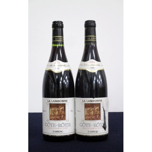 541 - 2 bts Côte-Rôtie La Landonne 2001 E. Guigal, hf, 1 cdl