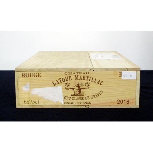 58 - 6 bts Ch. Latour-Martillac 2016 owc Pessac-Léognan Grand Cru Classé de Graves