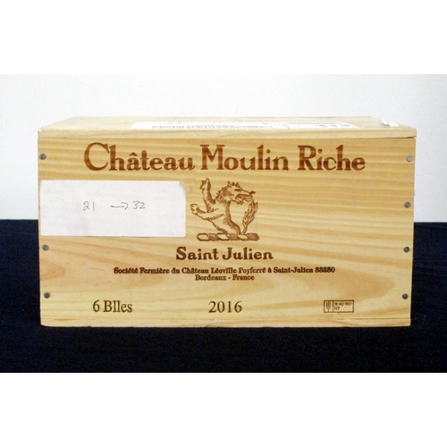 60 - 6 bts Ch. Moulin Riche 2016 owc St-Julien