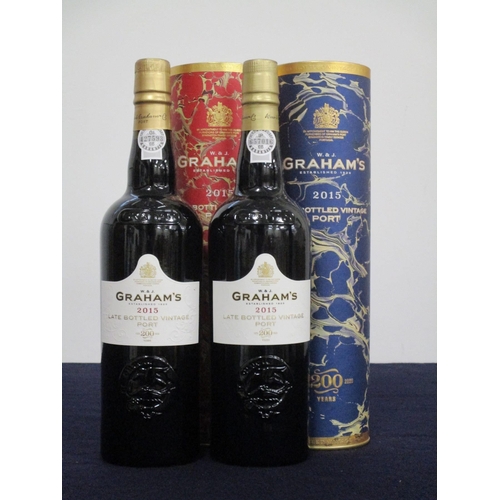 731 - 2 bts Grahams 2015 LBV Port 200 Year Commemorative Edition ind original tubes