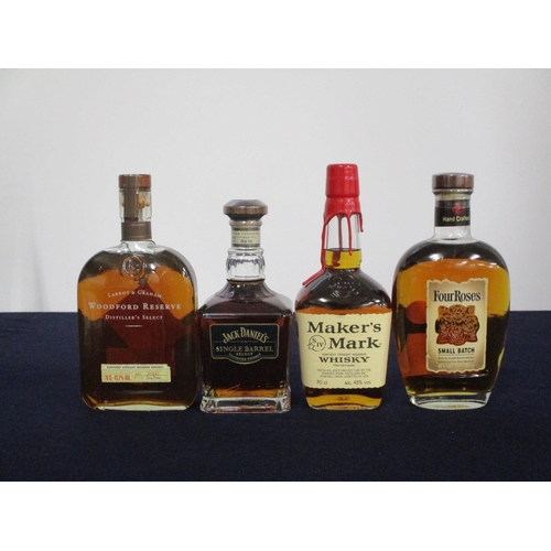 734 - 1 70-cl bt Woodford Reserve Distillers Select Whisky 43.2% 1 70-cl bt Jack Daniels Single Barrel Whi... 