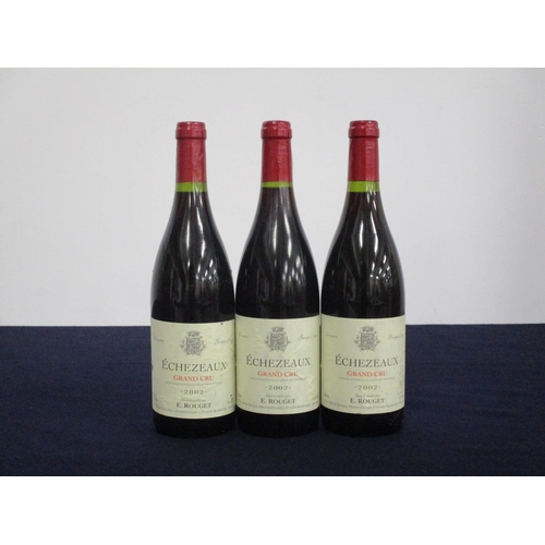 798 - 3 bts Echezeaux Grand Cru 2002 Élevé et Vinifié par E Rouget, from the vines of Claudette Dulko (suc... 