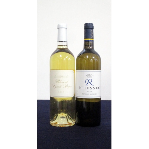 87 - 1 bt Blanc de Lynch-Bages 2013 Bordeaux 1 bt 'R' Rieussec Bordeaux Blanc Sec 2015 Above two bottles