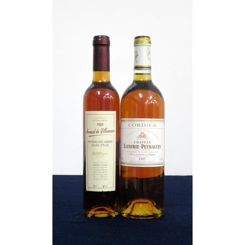 90 - 1 50-cl bt Arnaud de Villeneuve Rivesaltes Ambre Hors D'Age 1985 vsl ntl 1 bt Lafaurie-Peyraguey 199... 