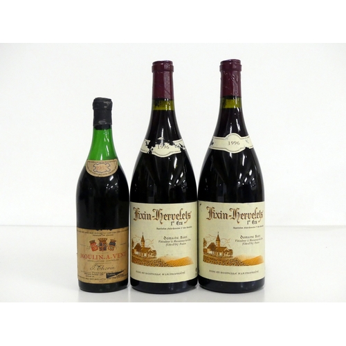 299 - 1 bt Moulin-À-Vent 1962 Thorin EB Peatling Cawdron 2 magnums Fixin-Hervelets 1er Cru 1996 Dom Bart i... 