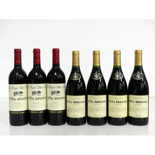 545 - 3 bts La Rioja Alta Viña Arana Rioja Reserva 2001 i.n 4 bts La Rioja Alta Viña Ardanza Rioja Reserva... 