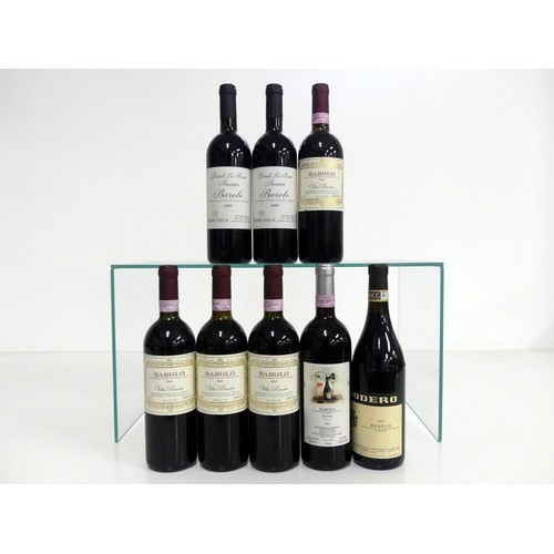 565 - 2 bts Poderi Colla Dardi Le Rose 2000 Barolo Bussia vts 1 bt Villa Pieronte Barolo 2003 ts 3 bts Vil... 