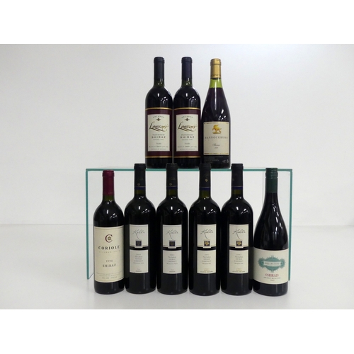 591 - 2 bts Orlando Lawson's Padthaway Shiraz 1991 vts 1 bt Bannockburn Greenlong Shiraz 1996 us, sl bs 1 ... 