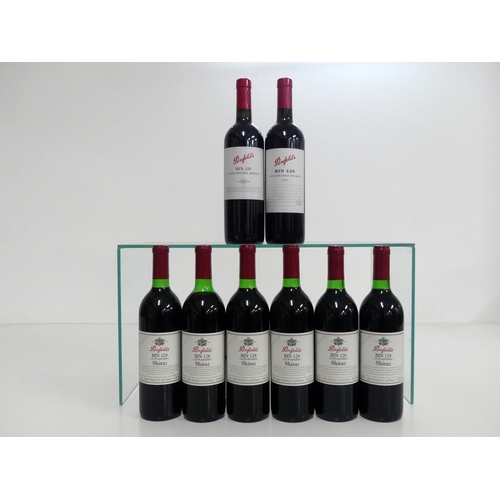 594 - 4 bts Penfolds Bin 128 Shiraz 1993 Coonawarra 3 vts, 1 ts 2 bts Penfolds Bin 128 Shiraz 1996 Coonawa... 