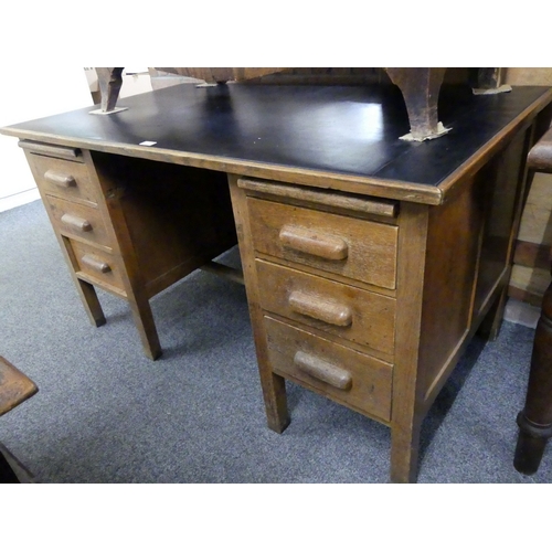 151 - AN OAK OFFICE UTILITY STYLE DESK