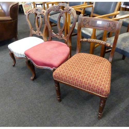 46 - THREE MAHOGANY SIDE CHAIRS