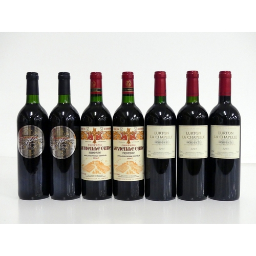 13 - 2 bts Le Baron de Brane Margaux Millenium Cuvée 1995 H Lurton vts 2 bts Ch. La Vieille Cure 1996 Fro... 