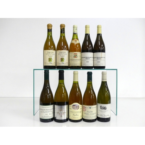 21 - 2 bts Macon La Roche Vineuse Les Cras 1992 Dom du Vieux Saint Sorlin us, sl chipped wax 1 bt Chassag... 