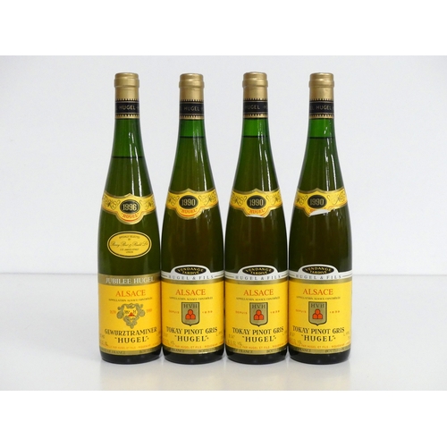 25 - 1 bt Hugel Gewurztraminer Jubilee 1996 Hugel BB&R slip label 3 bts Hugel Tokay Pinot Gris 'Hugel' Ve... 