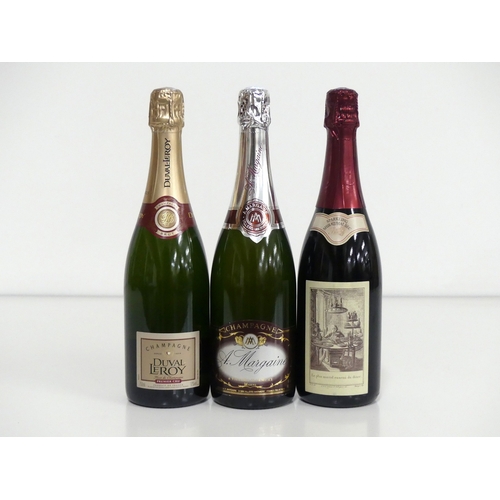 38 - 1 bt Duval Leroy 1er Cru Fleur de Champagne 1 bt A. Margaine 1er Cru Brut Champagne  1 bt Wood & Co ... 