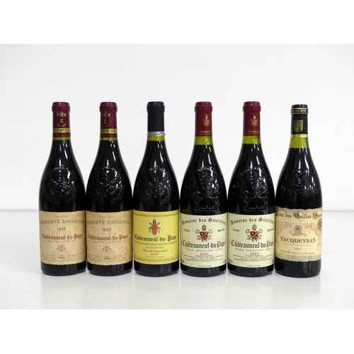 41 - 2 bts Châteauneuf du Pape  Reserve Ancienne 1990 i.n 1 bt Châteauneuf du Pape 2005 Tesco (Cave Saint... 