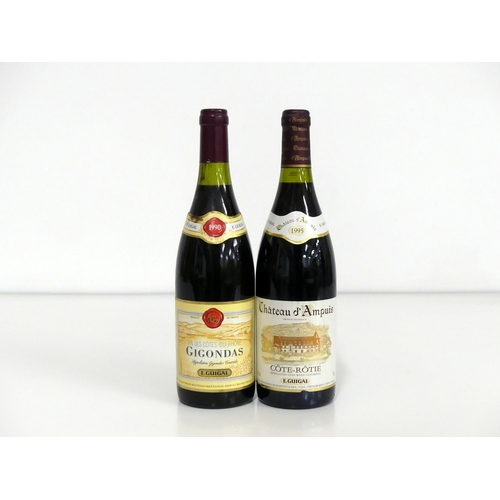 45 - 1 bt Gigondas 1990 E Guigal ts, vsl stl 1 bt Côte-Rôtie Ch. D'Ampuis 1995 E Guigal vts Above 2 bottl... 