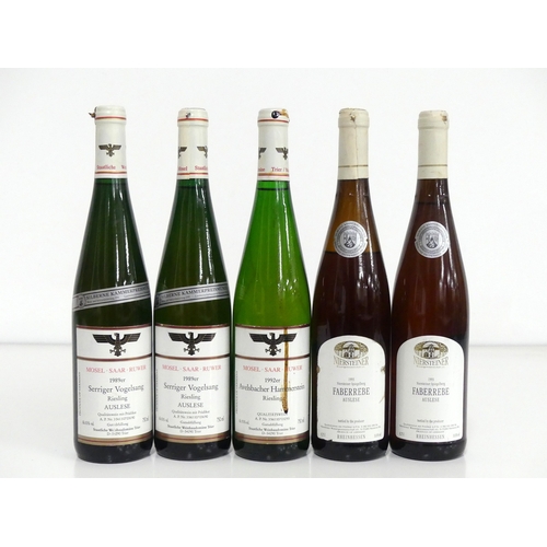 54 - 2 bts Staatliche Weinbaudomaine Trier Serriger Volgelsang Riesling Auslese 1989 1 bt Weinbaudomaine ... 