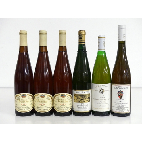 56 - 3 bts Michael Schäfer Laubenheimer Vogelsang Riesling Spätlese 1990 1 bt Bert Simon Kasel Kehrnagel ... 