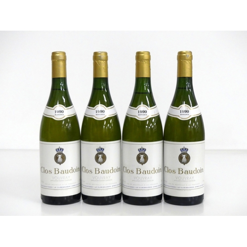 678 - 4 bts Vouvray Clos Baudoin 1990 Moelleux 2 vts, 2 ts