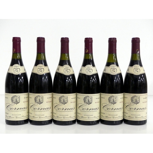 693 - 6 bts Cornas Reynard 1997 Thierry Allemand 1 vts, 4 ts, 1 us, vsl stl, 1 vsl scuffed label, vsl dama... 