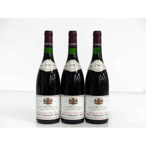 694 - 3 bts Cornas 1994 Dom de Saint-Pierre, PJA, ts, vsl bs