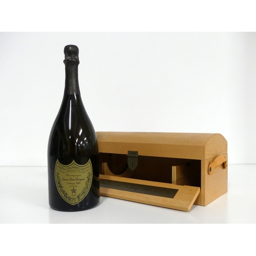 123 - 1 Jeroboam Dom Pérignon 1993 N° 795 owc - polished wooden presentation case  30mm below base of foil