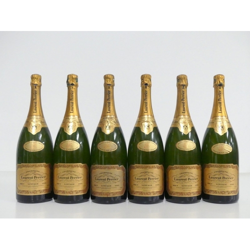 145 - 6 magnums Laurent Perrier Brut Vintage 1985 vsl bs, vsl oxidised foils