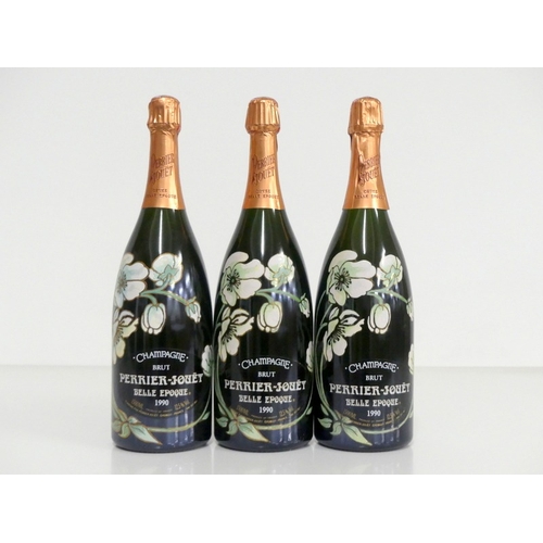 173 - 3 magnums Perrier-Jouët Belle Epoque Champagne 1990 oc