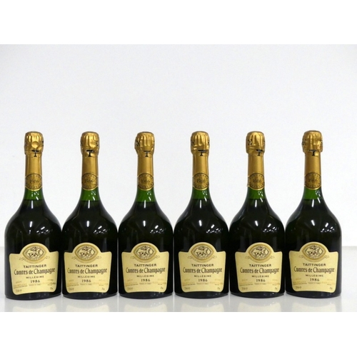 184 - 6 bts Taittinger Comtes de Champagne Blanc de Blancs Champagne 1986 oc