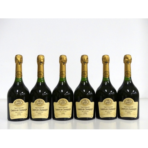 185 - 6 bts Taittinger Comtes de Champagne Blanc de Blancs Champagne 1986 oc