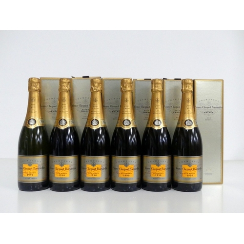 192 - 6 bts Veuve Clicquot Ponsardin Rich Reserve Sec Champagne 1990 oc,  individual oc and original carto... 