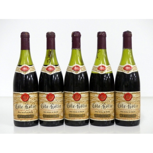 202 - 5 bts  Côte Rotie, Brune et Blonde 1985 E Guigal 2 ls/lms, 1 ls, 2 bls, bs, vsl cdl, crusted foils