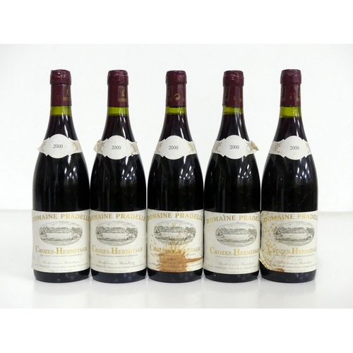 203 - 5 bts Crozes Hermitage 2000 Dom Pradelle 2 hf/i.n, 3 i.n, sl bs, stl