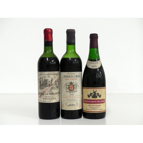 100 - 1 bt Ch. La Tour de Mons 1964 Margaux Cru Bourgeois Superieur, lms, vsl bs, aged label, crusted foil... 