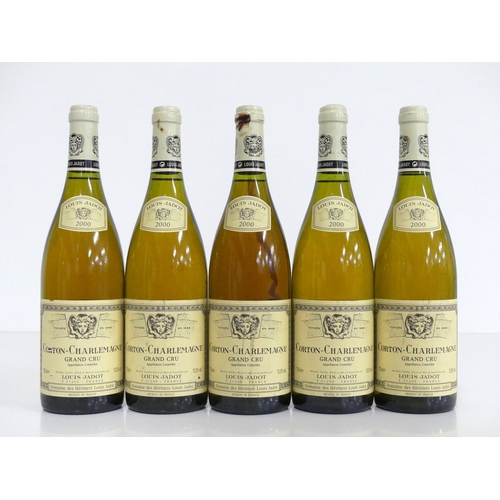 115 - 5 bts Corton-Charlemagne Grand Cru 2000  Louis  Jadot   1 i.n, 3 vts, 1 ts, vsl bs
