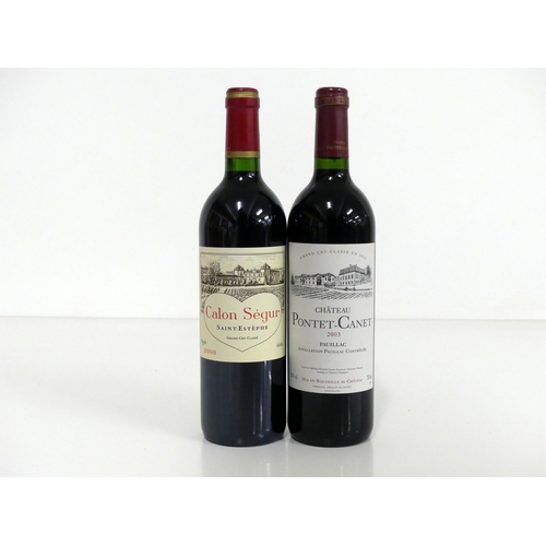 77 - 1 bt Calon Ségur 2003 St-Estephe Grand Cru Classé i.n 1 bt Ch. Pontet-Canet 2003 Pauillac Grand Cru ... 