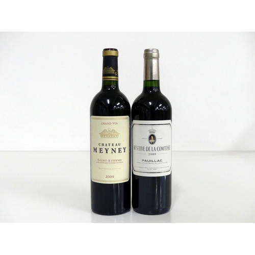 79 - 1 bt Ch. Meyney 2009 St-Estephe i.n 1 bt Réserve de la Comtesse 2009 Pauillac i.n Above 2 bottles