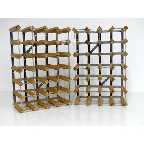 1 - 2 x 28 bt Wood & Metal Wine Racks (4 x 7)