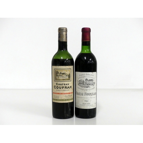 1008 - 1 bt Ch. Coufran 1964 Haut-Médoc ls, vsl bs, sl stl, cork dropped but still in neck 1 bt Ch. Fonplég... 