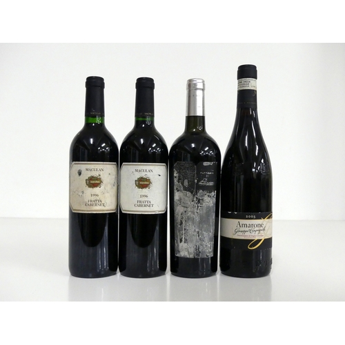 1030 - 2 bts Maculan Fratta Cabernet 1996 Breganze i.n, vts, sl cdl 1 bt Fattoria di Basciano I Pini Rosso ... 