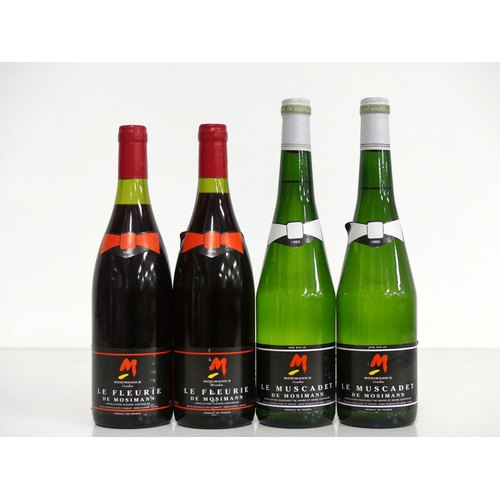 1037 - 2 bts Le Fleurie de Mosimann 1991 i.n, ts, vsl scuffed labels 2 bts Le Muscadet de Mosimann 1992 vts... 