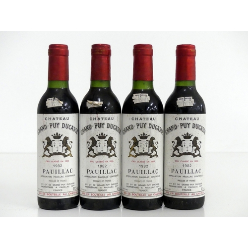 124 - 4 hf bts Ch. Grand-Puy-Ducasse 1982 Pauillac, 5me Cru Classé, 2 i.n, 2 vts, sl bs