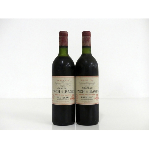 128 - 2 bts Ch. Lynch-Bages 1982 Pauillac, 5me Cru Classé vts, us, bs, sl oxidised capsules