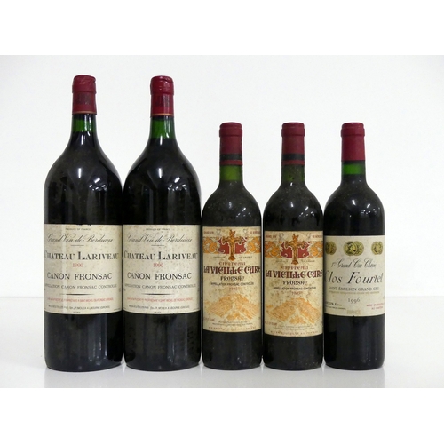 143 - 2 magnums Ch. Lariveau Canon Fronsac 1990 i.n, sl bs, sl stl 2 bts Ch. La Vieille Cure 1995 Fronsac ... 