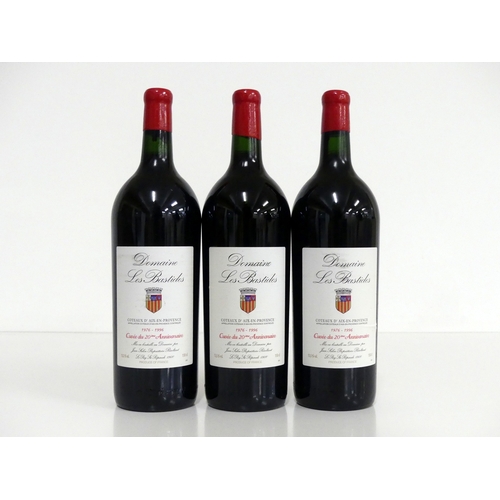 163 - 3 magnums Dom Les Bastides Coteaux D' Aix En Provence Cuvée du 20eme Anniversaire  1976-1996 oc (6 m... 