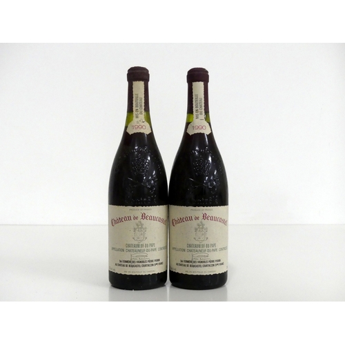 182 - 2 bts Châteauneuf du Pape 1990 Ch. de Beaucastel  1 ts, 1 us/ts, bs