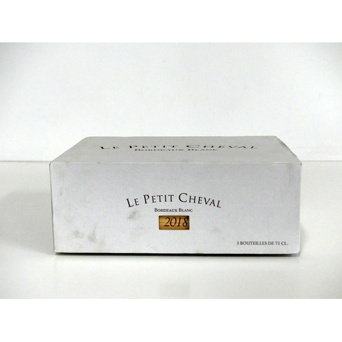 21 - 3 bts Le Petit Cheval Bordeaux Blanc  2018 owc + original carton