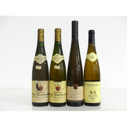 237 - 2 bts Zind Humbrecht Herrenweg Turckheim Riesling 1990 bs, torn and faded labels 1 bt Blanck Rieslin... 