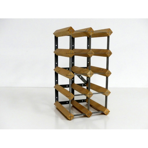 3 - 1 x 10 bt Wood & Metal Wine Rack (2 x 5)